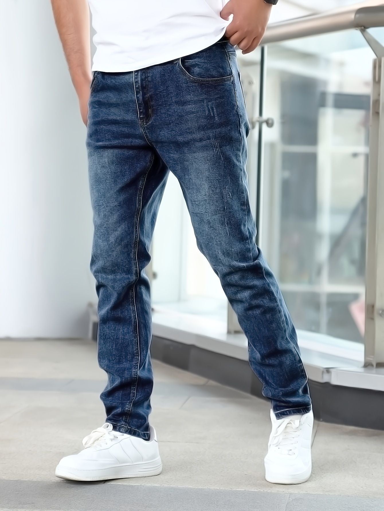 Men's Stretch Cotton Spandex Basic Jeans