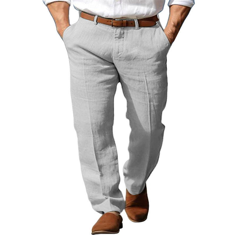 Men's Breathable Straight Leg Linen Trousers