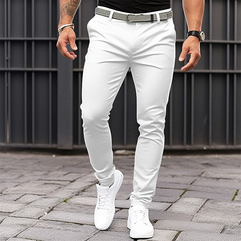 Men's Slim Fit Stretch Basic Casual Trousers