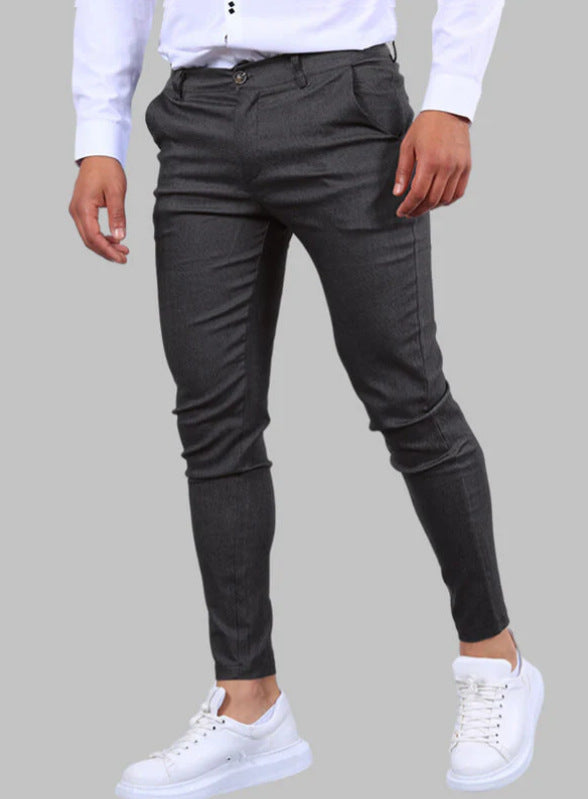 Men's Slim Fit Stretch Cotton Blend Trousers