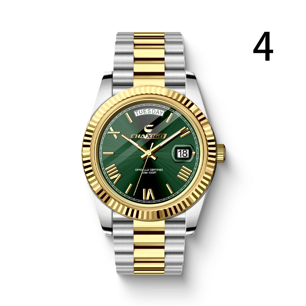 Men's Quartz Watch Stainless Steel Waterproof 30m