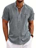 Polo de manga corta con cremallera y estampado 3D para hombre