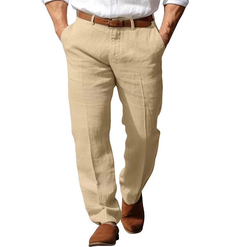 Men's Breathable Straight Leg Linen Trousers