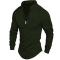 Polo deportivo ajustado de manga larga para hombre