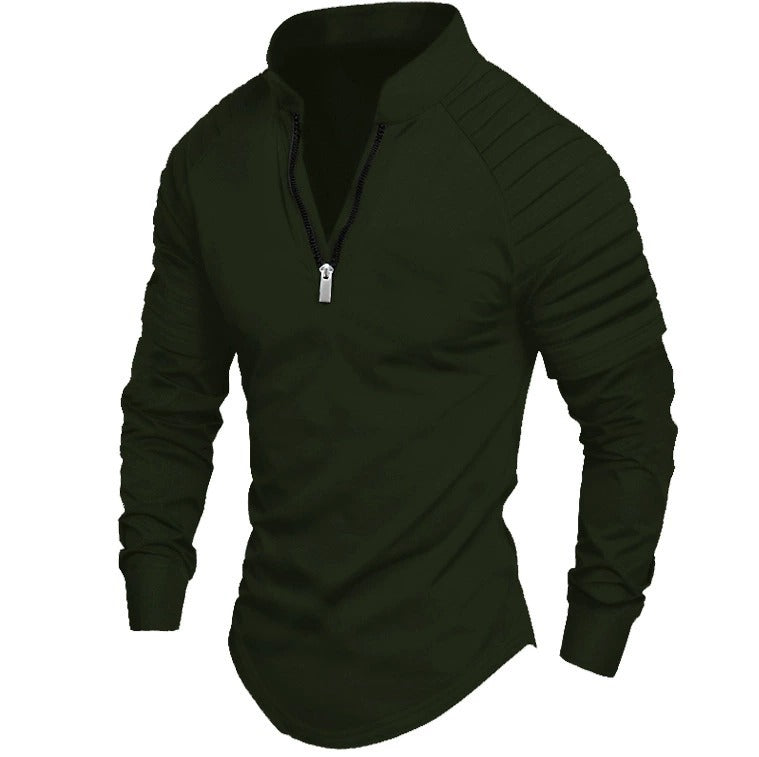 Men's Long Sleeve Slim Fit Sporty Polo Shirt