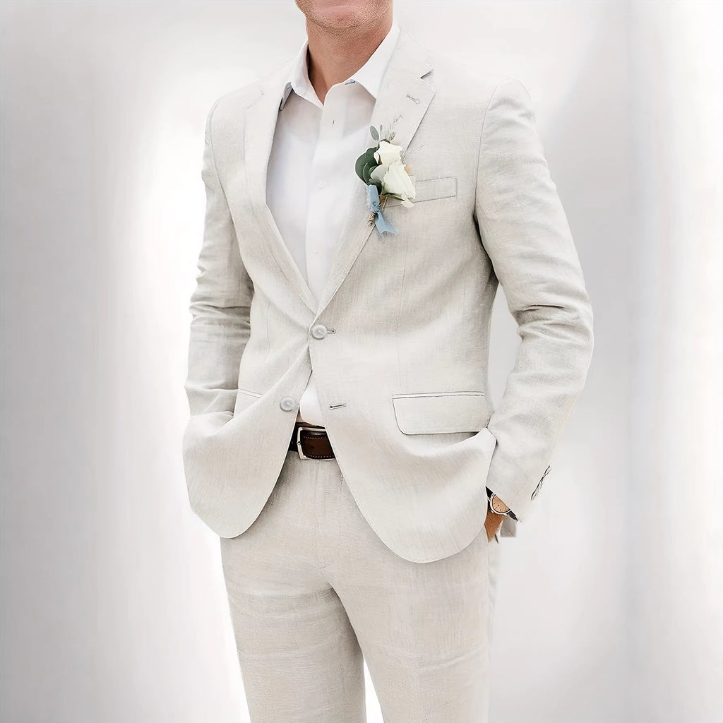 Men's Elegant Viscose Slim Fit Suit for Formal Events