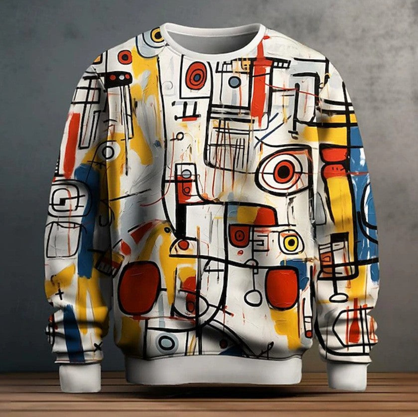 Men's Hoodie Graffiti Streetwear Pockets