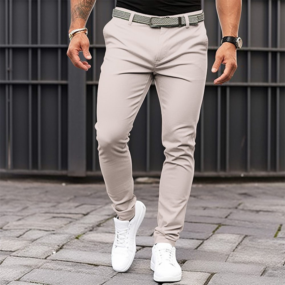Men's Slim Fit Stretch Basic Casual Trousers