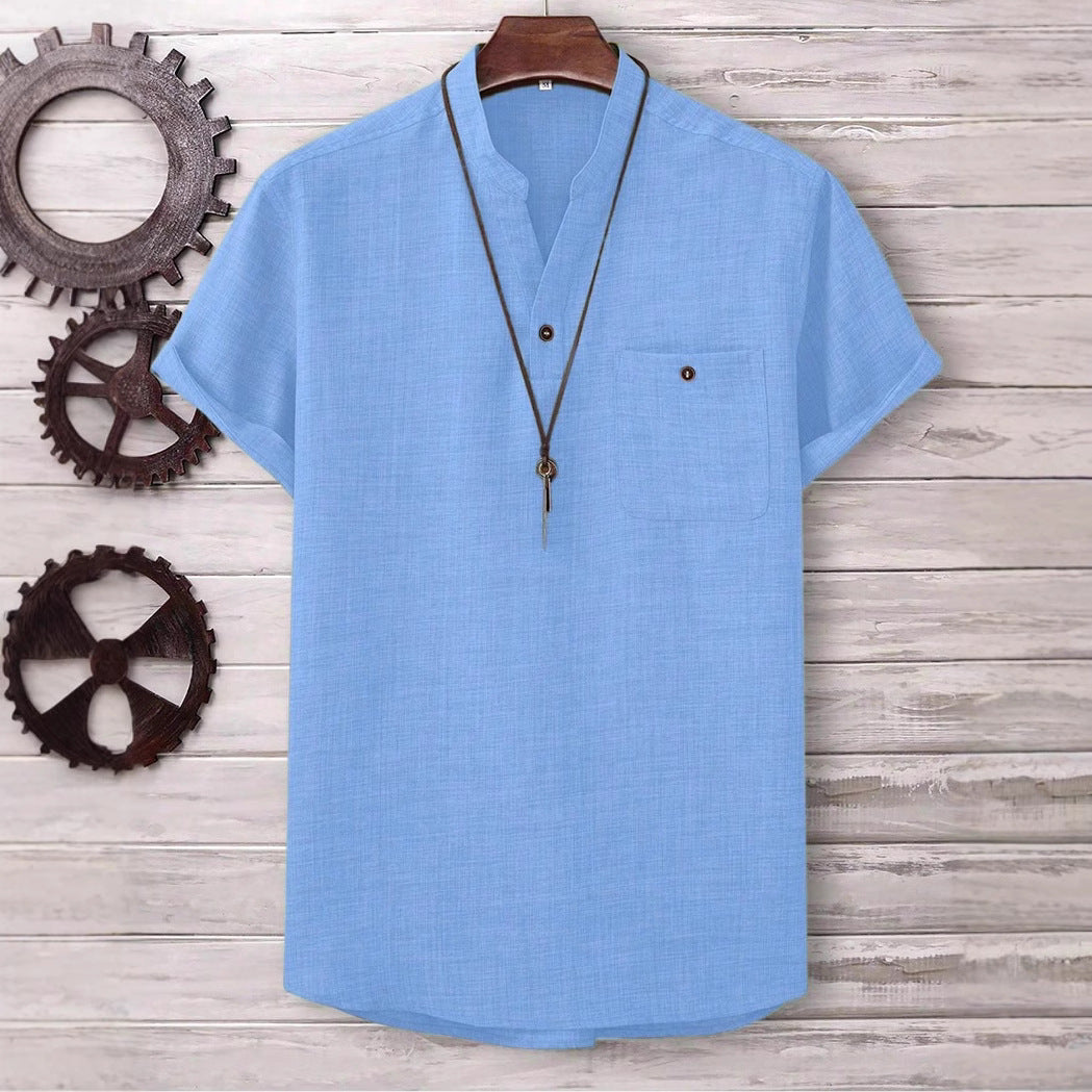 Men's Casual Short Sleeve Stretch Shirt 5 Colors
