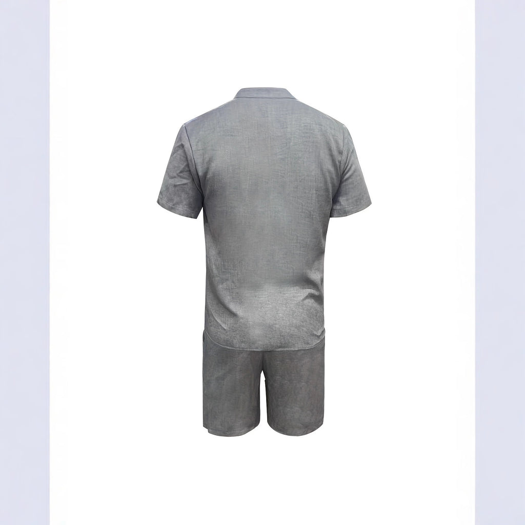 Men's Summer Cotton Shirt and Shorts Set