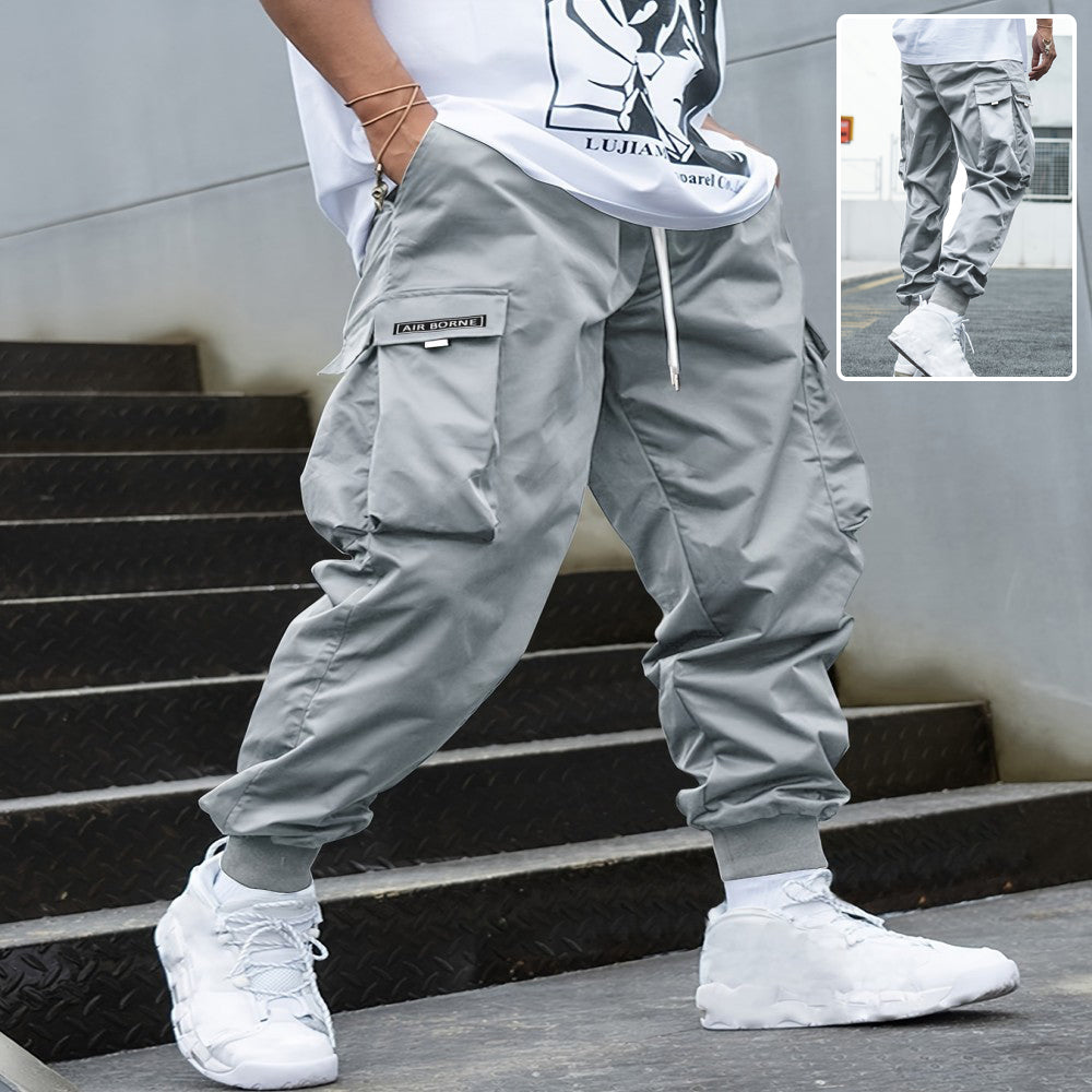 Pantaloni Uomo Cargo Multitasche Larghi Casual