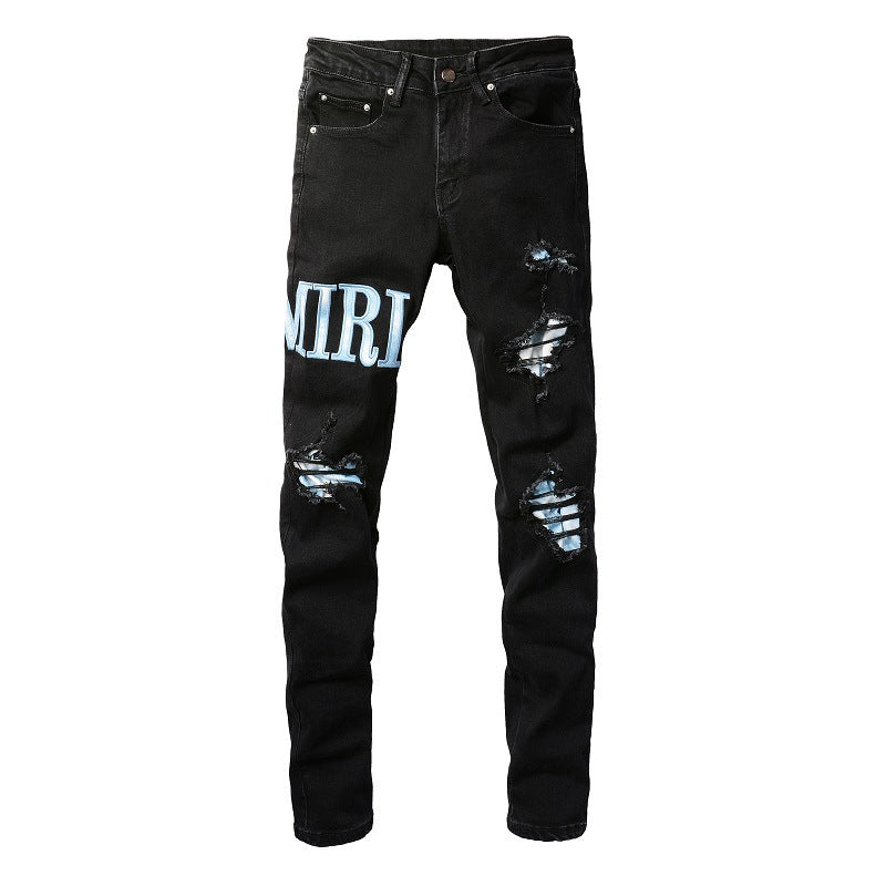 Jeans skinny slim fit strappati e rovinati in stile street
