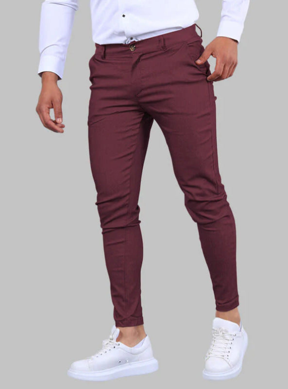 Men's Slim Fit Stretch Cotton Blend Trousers