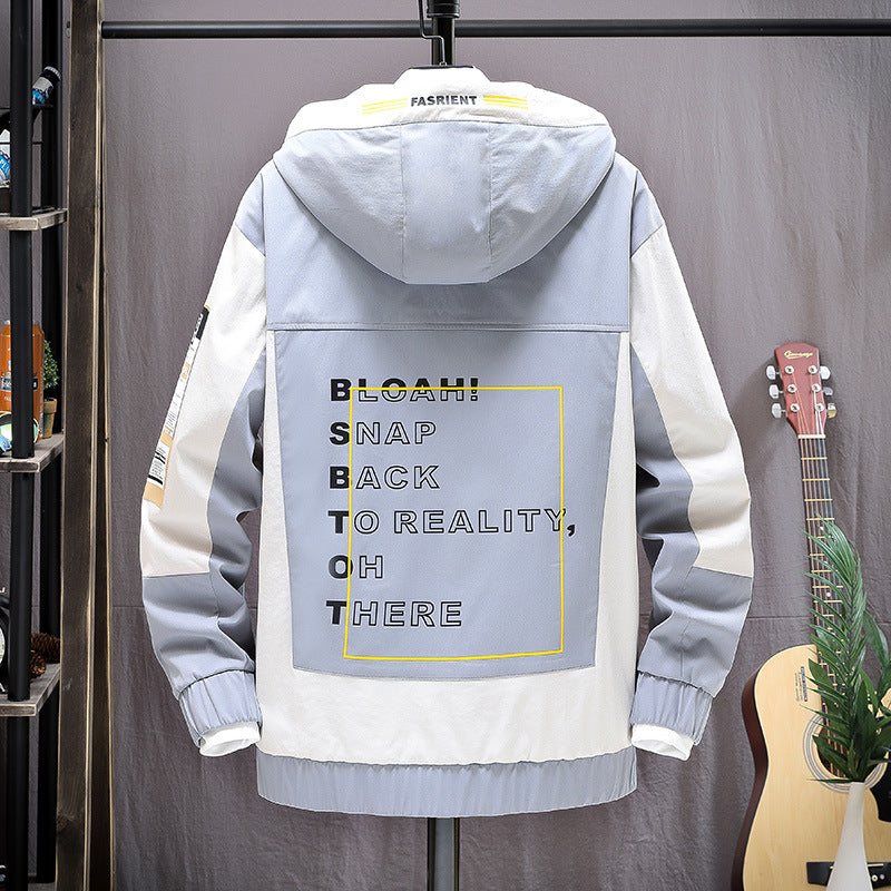 Men's Printed Streetwear Hooded Sports Jacket