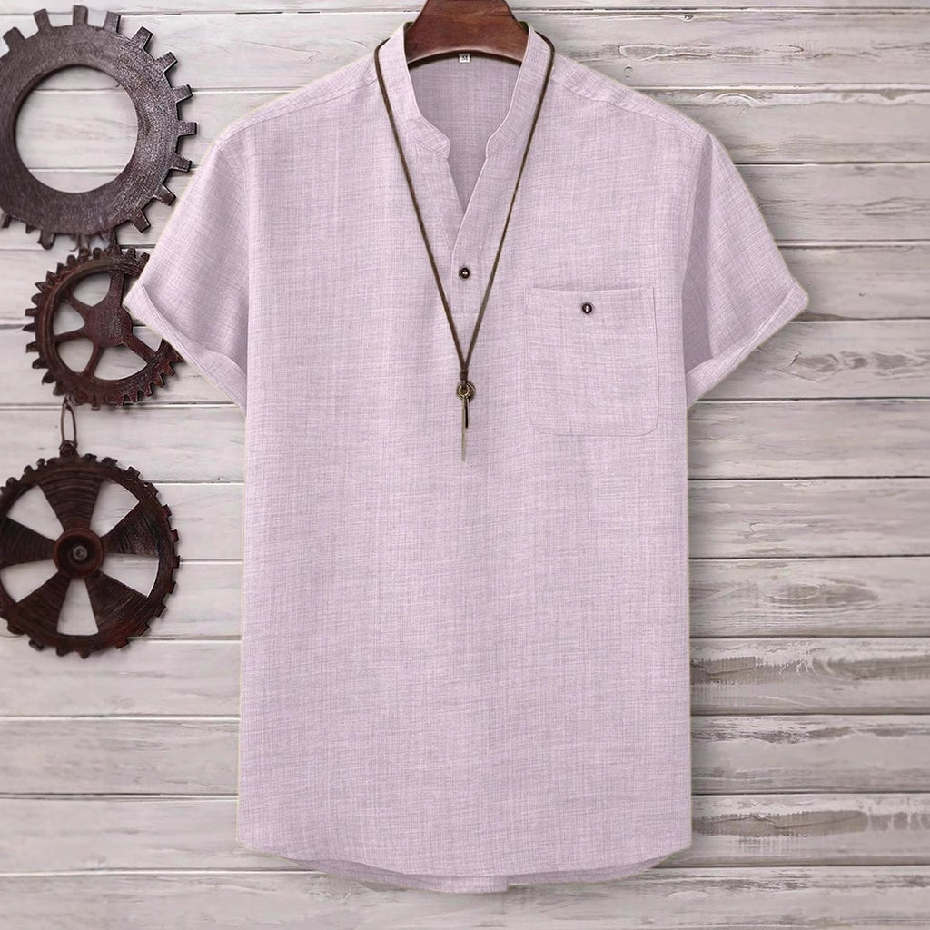 Men's Casual Short Sleeve Stretch Shirt 5 Colors
