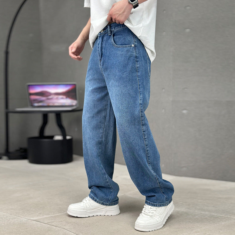 Men's Wide Leg High-Waist Streetwear Jeans