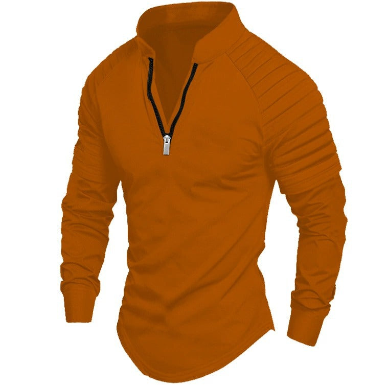 Men's Long Sleeve Slim Fit Sporty Polo Shirt