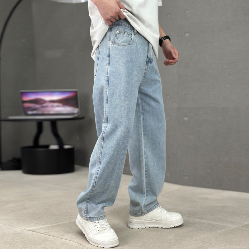 Men's Wide Leg High-Waist Streetwear Jeans