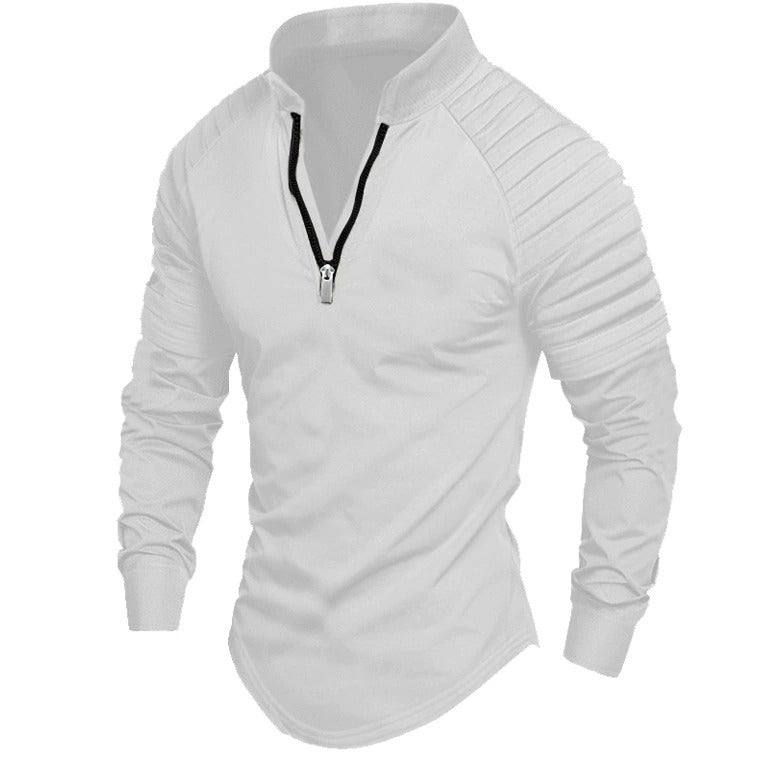 Men's Long Sleeve Slim Fit Sporty Polo Shirt