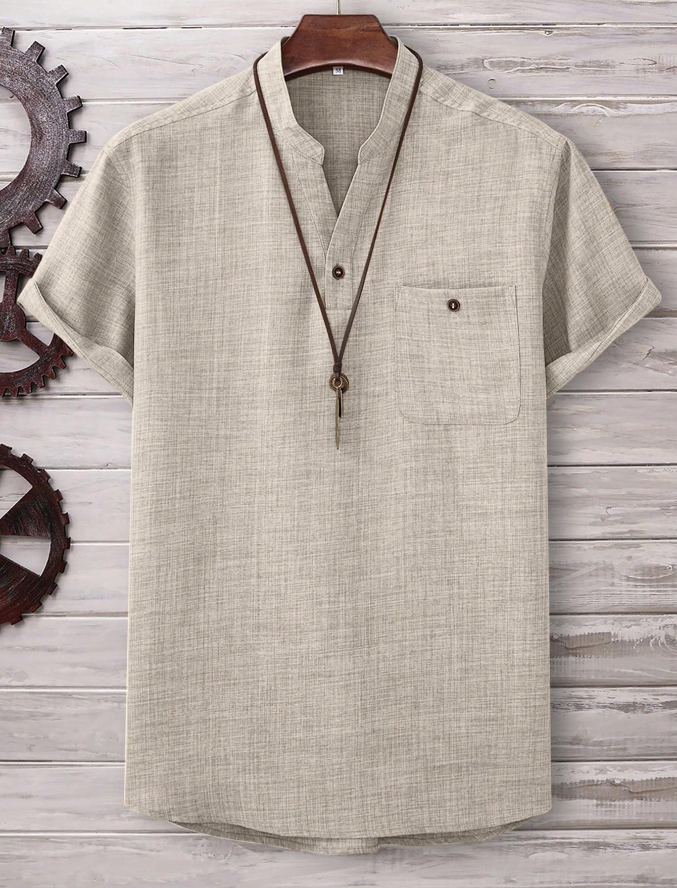 Men's Casual Short Sleeve Stretch Shirt 5 Colors