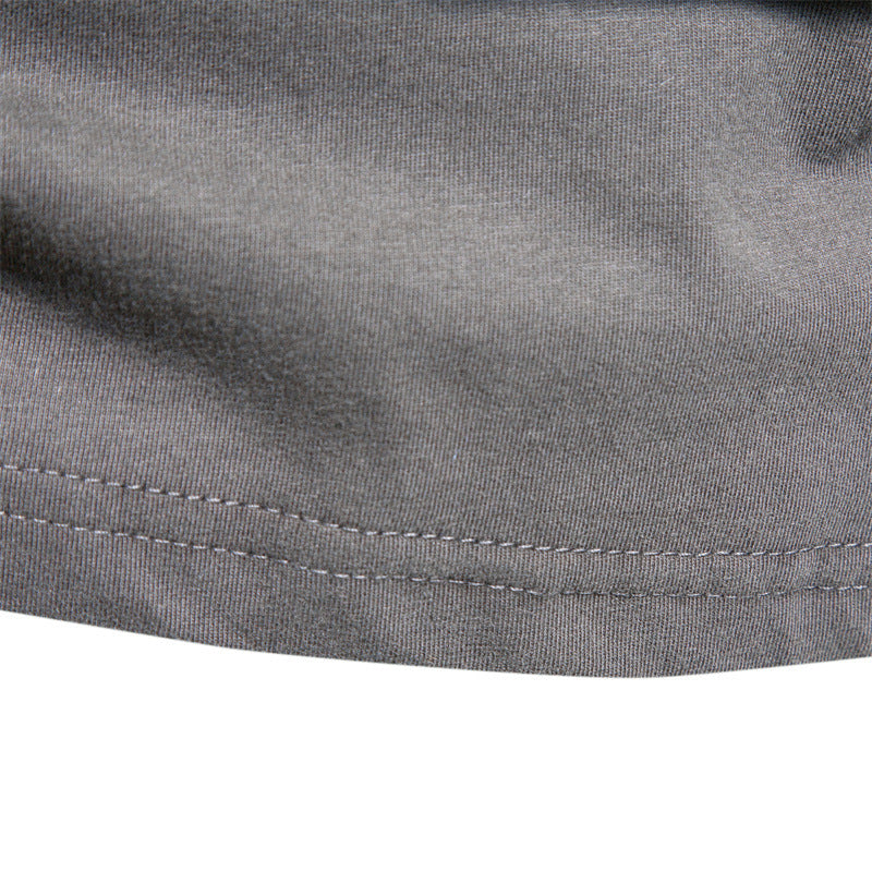 Camiseta básica de algodón con cuello redondo para hombre