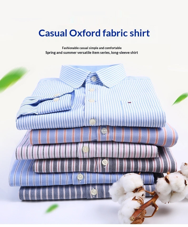 Men's Slim Fit Striped Cotton Blend Shirt