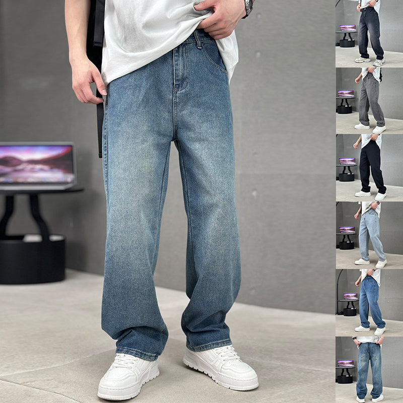 Men's Wide Leg High-Waist Streetwear Jeans