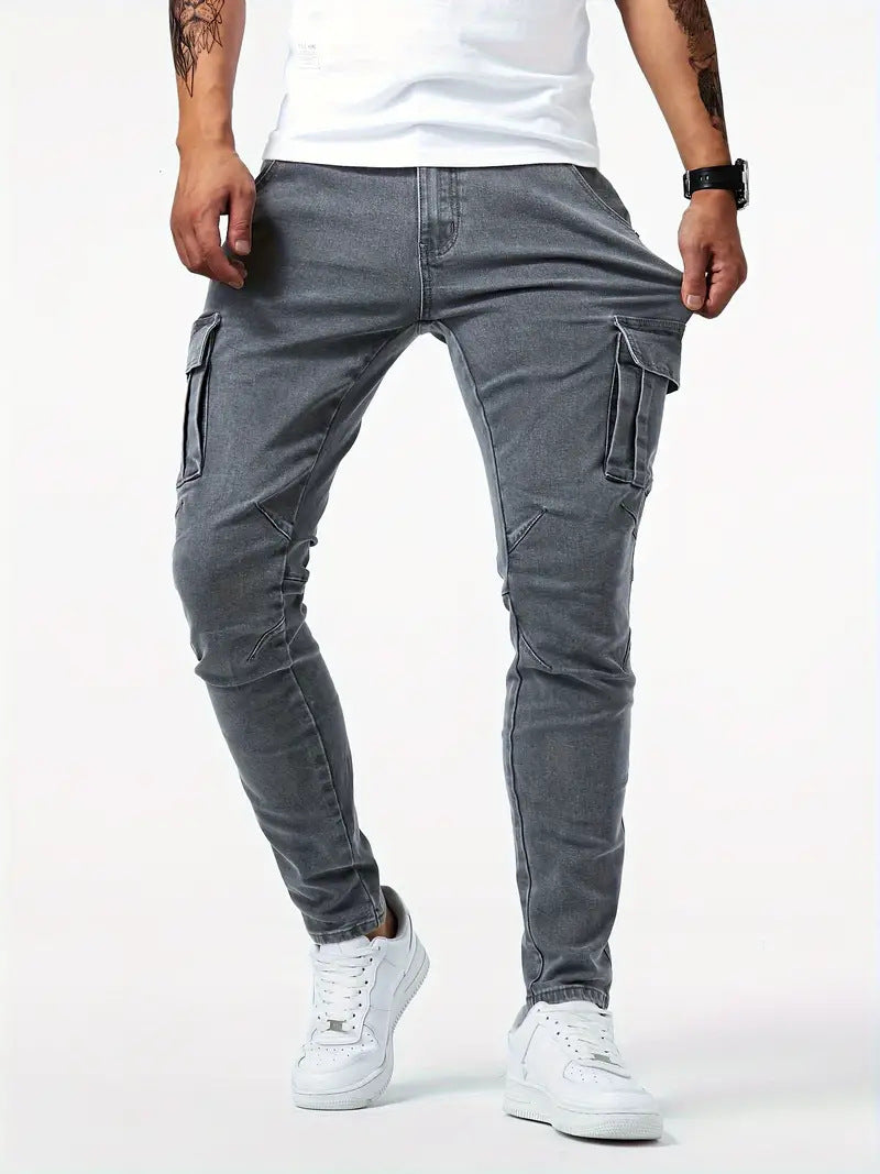 Men's Stretch Skinny Denim Pants with Anti-Wrinkle